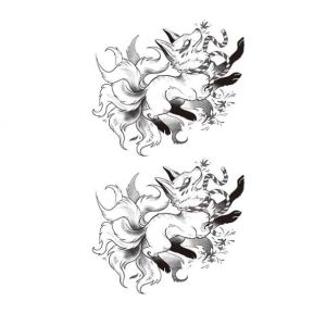 ARYU 4 PièCes Succubus Renard à Neuf Queue Castor Jus De Fruits Herbal Tatouage Patch RéSistant à L’Eau Longue DuréE Bras Ne Se Lave Pas Non RéFléChissant/Femme Semi-Permanent (XCTT, neuf)