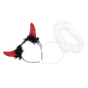 WEKADRIN 2 Pi&egrave;ces Bandeaux Halloween D&eacute;mon et Ange Accessoires de D&eacute;guisement pour F&ecirc;te Cerceaux de Cheveux Cosplay D&eacute;coration Carnaval et Adultes (CIUUNIG, neuf)