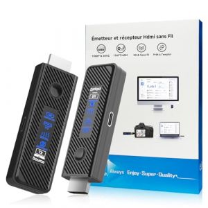 Moman HDMI sans Fil Transmission Stable sur 196FT/60M Transmetteur HDMI Emetteur Recepteur Plug & Play 4K Decoding from Laptop/PC/Camera (TX) to TV/Monitor/Projector (RX) (MOMAN TECHNOLOGY LIMITED, neuf)