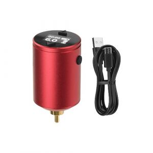 TTOOGO Alimentation de batterie de stylo &agrave; tatouage sans fil avec temporisation LCD - 1300mAh USB-C RC RC Battery Pack, 4V - 12V r&eacute;glable,Rouge (TTOOGO-fr, neuf)