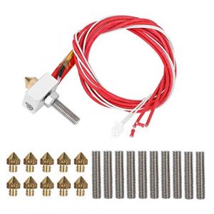 Kits Accessoire Imprimante 3D Bloc de Chauffage + 10pcs Buse d'imprimante 3D 0,4 mm + Gorge de Tuyau pour MK8, pour Anet A8, pour Alunar M508, CR7, V2, etc. (fasient, neuf)