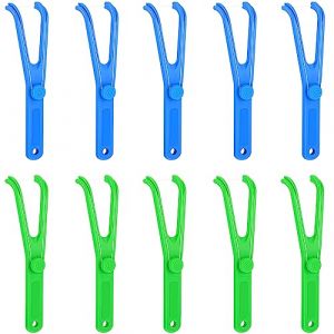 Cisixin 10pcs Porte-Fil Dentaire Réutilisable, Fils Dentaire avec Manche, Supports de fil Dentaires, pour Fil Dentaire en Forme de Y (LONG TIGER LIMITED, neuf)