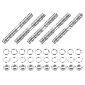 QUARKZMAN 5 pi&egrave;ces Goujons doubles, M8x60 mm Acier inoxydable 304 Tige filet&eacute;e double avec &Eacute;crous et Rondelles plates & freins, Goujon filet&eacute; double pour entretien de la maison (QUARKZMAN, neuf)