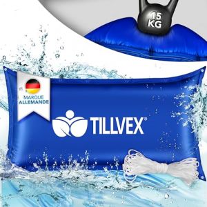 tillvex® Coussin de piscine pour l'hiver XXL 200 x 400 cm | Coussin d'air avec kit de réparation - Coussin d'hiver avec valve de sécurité - Double couture (DWD-Company, neuf)