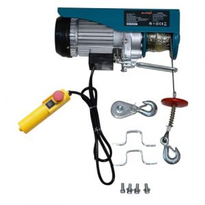 KATSU Palan Électrique Ascenseur Jusqu'à 400KG 1000W Treuil Électrique Aérien avec 18M Câble fil d'Acier et Télécommande, pour Atelier Garage, Magasin de Voiture, Ascenseur de Toit (AIMTools Ltd, neuf)