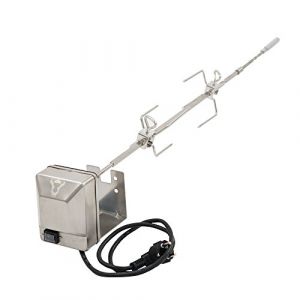 BBQ-Toro Set de broche en acier inoxydable | Pour barbecue Weber Genesis II s&eacute;ries 200 et 300 | inclus 2 fourches, moteur, support pour moteur, broche rotative (CS Trading, neuf)