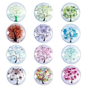 GEFIRE 12 Pcs Magnet Frigo Original, Aimants Frigo, Magnet Frigo, Aimants Fantaisie Tableau Magnétique, Aimant Frigo, pour Tableaux Blancs, Tableaux D'Affichage, Réfrigérateurs, Photos Etc (Rond/30Mm) (YAOYAOI, neuf)