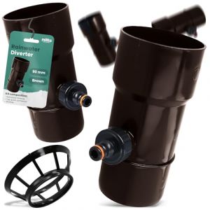 Millto™ Collecteur de Pluie DN Ø90 mm Brun | Recuperateur d'eau pour Goutiere Compris Filtre Descente d'Arrosage Système de Récolte d'eau Raccord pour Connecteur Rapide 1 PowerJet (Instalguru-fr, neuf)