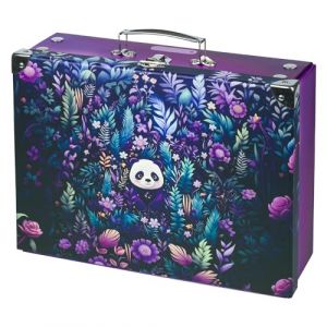Baagl Valise pour Enfants - Jouets et Fournitures Scolaires, en Carton, Pliable avec Poignée en Métal, Jungle Panda (PRESCO GROUP A.S., neuf)