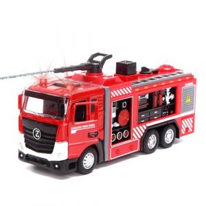 funnykid Camion de Pompiers Jouet dès 4 Ans – Véhicule en métal moulé sous Pression avec lumières, Sons, Canon à Eau, Rotation 360°, Moteur à Friction, Portes ouvrantes et Coffret Cadeau (WinSmart Market Kft., neuf)