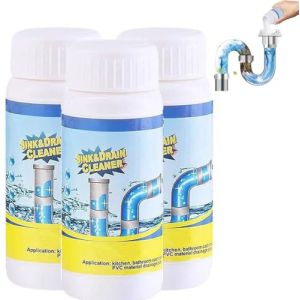 Lanoxie D&eacute;boucheur Pro,Lanoxie Deboucheur Evier,D&eacute;boucheur Canalisation,Nettoyant Puissant Pour Canalisation,Poudre Nettoyante,Pour Cuisine Et Salle De Bain,Sink and Drain Cleaner (3) (EnviableVB, neuf)