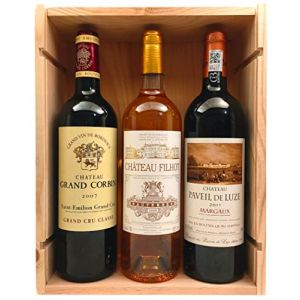 Coffret Bordeaux Vieux Millésimes - 1 Grand Cru Classé de Saint-Emilion 2007 + 1 Grand Cru Classé de Sauternes 2009 + 1 Cru Bourgeois Margaux 2011 (Feel Rouge, neuf)