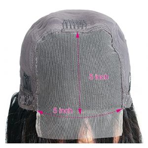 Perruque Avec Frange Perruque de cheveux humains boucl&eacute;s courts cr&eacute;pus pr&eacute;-plum&eacute;s T partie dentelle perruques de cheveux humains boucl&eacute;s for les femmes Perruque Femme Cheveux Humains(5x5 Lace Wig,8inc (yingyingyy, neuf)