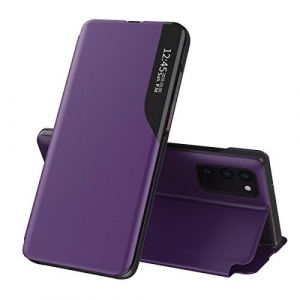 TANYO Smart View Coque pour Samsung Galaxy A52 | A52 5G | A52S 5G, Prime Étui Housse à Rabat avec Clear Afficher Fenêtre, Elégant Miroir Flip Etui Case Cover avec Support Pliable - Violet (TANYO-FR, neuf)
