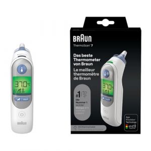 Braun ThermoScan 7 Thermomètre auriculaire | Technologie Age Precision | Affichage numérique avec code couleur | Convient aux bébés et aux nourrissons | Marque #1 auprès des médecins(1) (Mega dealings, neuf)