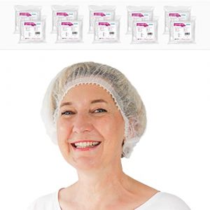 ARNOMED® Charlotte Cheveux Jetable 55 cm Blanc [1000 PIÈCES] - Filet Cheveux Plastique pour OP, Cuisine & Hygiène - Bonnet à Usage Unique - Charlotte Alimentaire de Protection des Cheveux en Tissu (medika69, neuf)