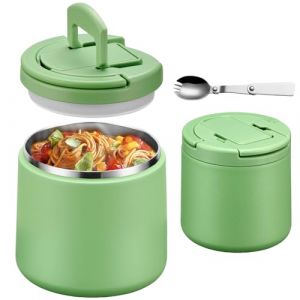 Itslife Boîte Alimentaire Isotherme, 600ml Lunch Box Isotherme Enfant, Boite Isotherme Repas Chaud avec Cuillère, Thermos Alimentaire Chaud en Acier Inoxydable pour Picnic, Ecole et Bureau, Vert (Itslifeuk, neuf)