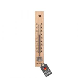 Lantelme Thermomètre de jardin en bois - Affichage de la température de -30 °C à +50 °C - Analogique - Résistant aux intempéries - 17 cm - Couleur beige - Thermomètre pour chambre intérieure et (lantelmegmbh, neuf)