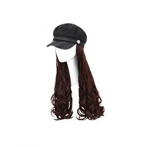 VALICLUD Postiche Chapeau D&rsquo;extension De Cheveux Longue Boucl&eacute;e Marron Clair Femme Usage Cosplay F&ecirc;te Carnaval Mariage (Cedongh, neuf)