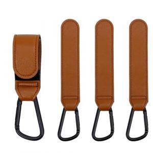 HAZMA 4 Pièces Crochet Poussette,Crochet Poussette Crochets Pour Attache Poussette Mousqueton Accroche, Attache Sac A Langer Poussette Universel Sac A Langer Pour Poussette Yoyo(Brun) (anqingyandian, neuf)