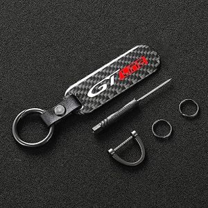 DaLizA Voiture Porte-cl&eacute;s Fibre de Carbone, pour Peugeot gtline GT GTI 508 5008 3008 208 2008 308 avec Logo Homme Cl&eacute; Voiture Anneau Accessoires,GT Line-A (KNBJKH, neuf)
