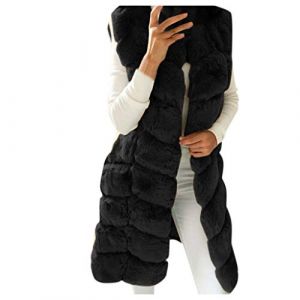 G&eacute;n&eacute;rique Manteau en Fausse Fourrure pour Femme, Automne Hiver Chaud polaire femme zipp&eacute;e Veste &agrave; Capuche Pelucheux Shaggy Pardessus,Veste Femme R&eacute;versible en Fausse Fourrure avec col en Fourrure (Qingyak, neuf)