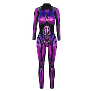SEAUR Halloween Femme 3D Motif Imprimé Déguisement Costume Dames Legging Maigre Halloween Cosplay Combinaison Jumpsuit Costume Carnaval Party XL - Robot 1 (MANDIGLO, neuf)