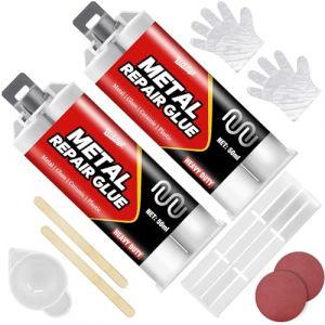 Colle Époxy Métal - Bi-Composant - 100ml Colle Metal Extra Forte pour Souder et Réparer les Métaux, l'Aluminium, l'Acier Inoxydable, les Plastiques, les Céramiques, Colle Haute Température et Étanche (Vibrandye, neuf)