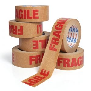 ADHES 6 Rouleau de ruban adhésif en papier kraft imprimé, 50mm x 50m écologique entièrement recyclable ruban adhésif Ruban Kraft imprimé pour emballage (ZHOUZHI Store, neuf)