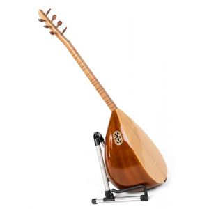 Baglama Saz à col court turc en bois de mûrier avec micro, cordes, médiators, étui (EthnicMusical, neuf)
