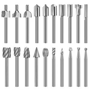 Jeu de M&egrave;ches de Gravure Haute Duret&eacute;, 10pcs M&egrave;ches de Gravure en Carbure HSS & 10pcs M&egrave;ches de Toupie Tige 1/8"(3mm) pour Outils Rotatifs pour Bricolage en bois, Sculpture, Per&ccedil;age, Gravure, &Eacute;barbage (shengbenhao, neuf)