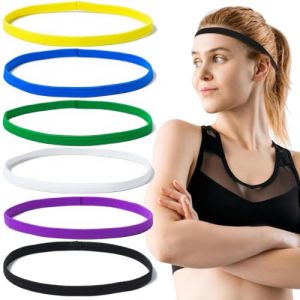 JEYORZY 6 Pi&egrave;ces Bandeaux de Sport, Bandeau Cheveux &Eacute;lastique Antid&eacute;rapantes, &Eacute;lastique Cheveux Serre Tete, Bandeaux Cheveux Homme Femme, pour Jogging, Yoga, Football (Wacicy EU, neuf)