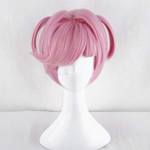 GUANBBD Perruque de cosplay DDLC Doki Doki Doki - Rose - Perruque courte Natsuki rose - Costume de cosplay pour femme - Cheveux synthétiques résistants à la chaleur - Perruque de fête + perruque rose (GUANBAIJI1982, neuf)