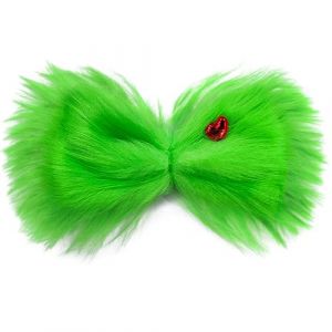Grand nœud à cheveux en fourrure verte de Noël, accessoires de costume d'Halloween, accessoires de déguisement de Noël, nœud à cheveux en fourrure verte pour filles et femmes, décoration d'arbre de (Fast Media Ships From USA, neuf)