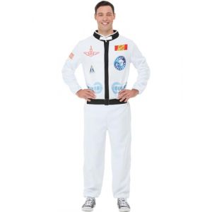 Funidelia | Déguisement astronaute pour femme et homme Espace homme, Espace, Lune, Professions - Déguisement pour Adultes et accessoires pour Halloween, carnaval et fêtes. - Taille M - Blanc (Funidelia FR-BE-LU, neuf)