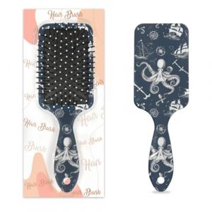 Mexpekil Brosse &agrave; cheveux de massage pour homme et femme - Brosse &agrave; pagaie d&eacute;m&ecirc;lante pour cheveux humides ou secs - Peignes &agrave; coussin d'air doux (bateau oc&eacute;an, pieuvre) (HSYOYO, neuf)