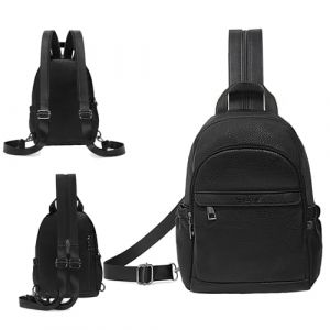 G&eacute;n&eacute;rique Petit Sac &agrave; Dos Femme, Sac &agrave; Dos De Voyage Antivol,Mini Sacs &Agrave; Bandouli&egrave;re PU cuir Sac a dos &Eacute;tanche Sacs &agrave; Main Port&eacute;s Bandouliere Feminin Ados Original (noir) (ECOTISH, neuf)