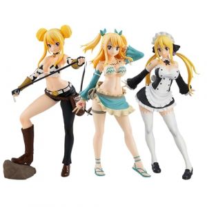 Zhongkaihua Fairy Tail Figurine Lucy en PVC Modèle Statue Anime Merch Fairy Tail Lucy Heartfilia Tenue de natation / de soubrette Collection de figurines d'action Décorations de bureau Décorations de (liaokingeu, neuf)