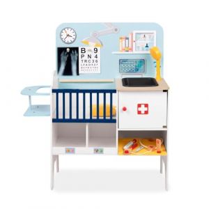 Centre Vétérinaire Enfant en Bois Mina Bleu Jouet Éducatif Montessori Clinique Vétérinaire avec Accessoires Jeu Imaginatif Cadeau Fille Garçon 3 à 7 Ans ATAA (ATAA, neuf)