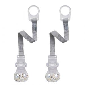 nip Lot de 2 attache-tétines avec clip, unisexe, fermeture confortable pour toutes les tétines sans anneau, fabriqué en Allemagne, sans métal, sans BPA, unisexe (babywaren24, neuf)