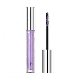 Fard à Paupières Mascara Liquide 3 Couleurs, Mascara Volumisant Allongant Mascara Diamants Étincelants, Cils Colorés Brillants Imperméables pour Cils, Fête de Mariage #1 (Violet, Taille unique) (Minenany, neuf)