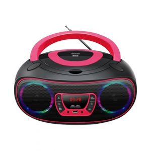 Denver Lecteur de CD Portable TCL-212BTPINK. Boombox. Radio FM. Bluetooth. Haut-parleurs Volume 4W. Entrée AUX. Lecture MP3 Via USB Rose (Denver-France, neuf)
