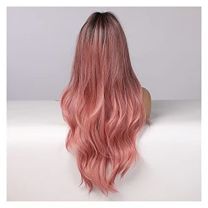 Perruque Longue Ondul&eacute;e Cheveux Raides Synth&eacute;tique Ombre Perruque Rose Perruque Partie Moyenne Perruque De Cheveux Femmes Cosplay Perruques Pour Quotidien F&ecirc;te Porter Gris Perruques Pour Femmes (A) (ydxdsp, neuf)