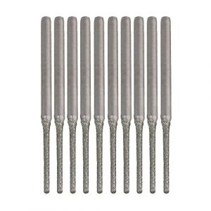 Lot de 10 forets prolongés à pointe argentée en diamant, par BQLZR, pour percer des trous sur des minéraux, perles, agates, bijoux, argent, (BQLZR (l' article sera livré  dans les  9-18 jours ouvrables environ), neuf)