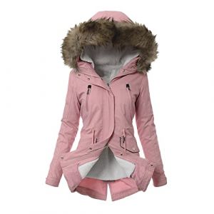 Generisch Manteau pour Femmes Manteau d'Hiver Veste d'Hiver Parka Grande Taille Chaud Parka d'Ext&eacute;rieur Coupe-Vent Manteau pour Femmes avec Capuche en Fausse Fourrure D&eacute;tachable pour Travail (HEHui, neuf)