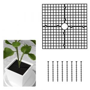 Grille de Protection pour Pot de Fleurs, Cache Pot de Fleurs en Grille Noire Rond 30 cm, D&eacute;coupable, Prot&egrave;ge Plantes pour Chat, Chien, B&eacute;b&eacute;, Enfant, Animaux (carr&eacute;, 30cm) (DuuYuan, neuf)