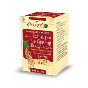 Extrait de GINSENG Rouge Cor&eacute;en ROYAL 100% Ginseng flacon de 30g Gins&eacute;nosides Rg1+Rb1>15.5mg/g - ASIECO (ASIECO, neuf)