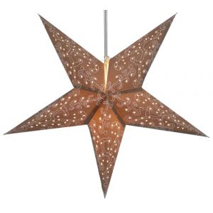 GURU SHOP Étoile Pliable de L`Avent en Papier Illuminé, Poinsettia 60 cm - Tantale Marron, Étoiles en Papier - Unicolores (Guru Shop, neuf)