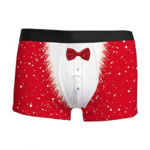 Slip de Noel Homme, Caleçon Homme Long Coton Calecon Humour Homme Boxer Satin Homme Homme Microfibre VêTements Noel Dessous Homme Tenue Noel Sexy Homme Cadeau Homme Noel (IHUAE, neuf)