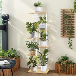 Support pour Plantes d'intérieur à 6 niveaux,106cm Porte Plante Interieur ,Etagere Plantes Interieur Support de Fleurs d'angle pour Terrasse, Jardin, Balcon, Salon, Chambre à Coucher (WIND FLIES LIMITED, neuf)